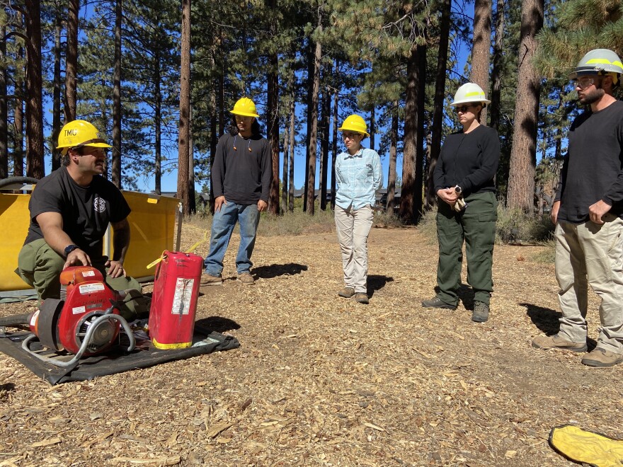Washoe firefighters in training/management in the forest